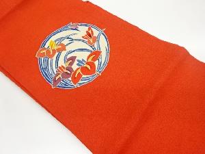 上代紬丸文に菖蒲模様名古屋帯